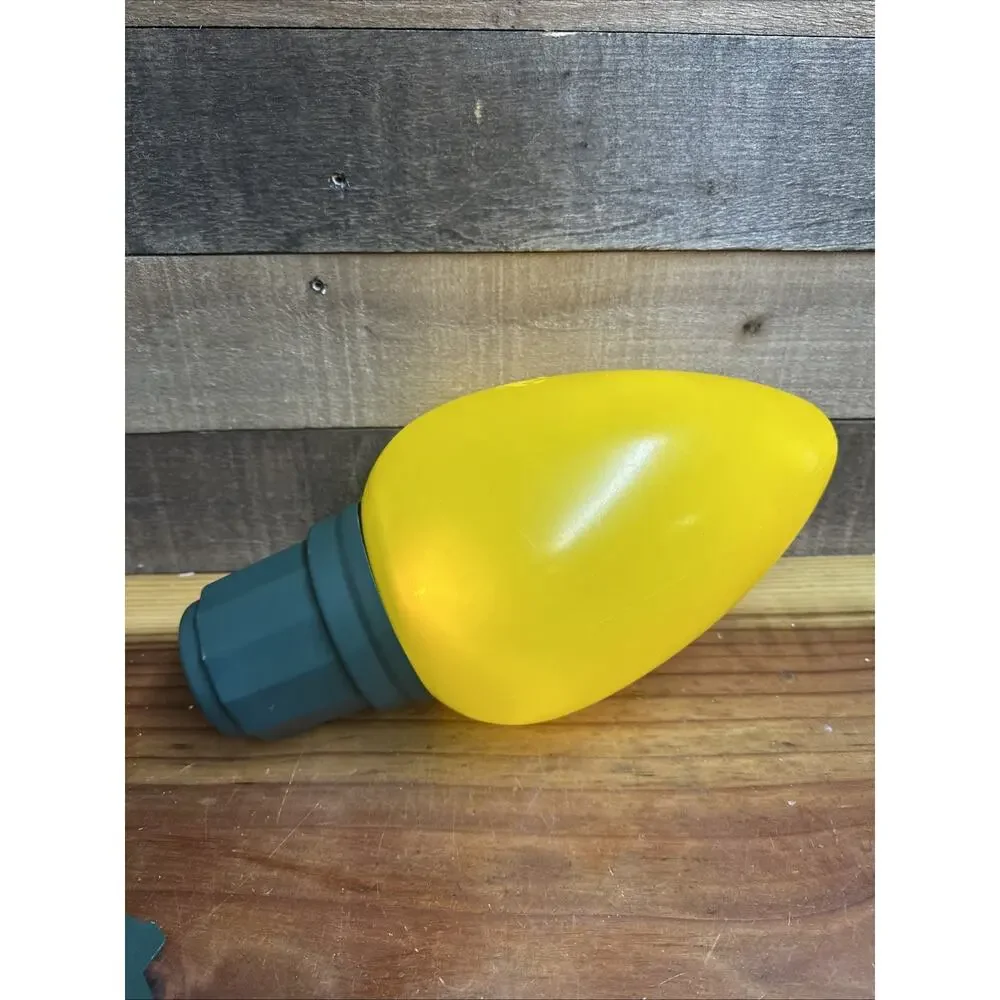 Large 13” Blow Mold Yellow Bulb Light LED Holiday Jumbo Christmas Ornament